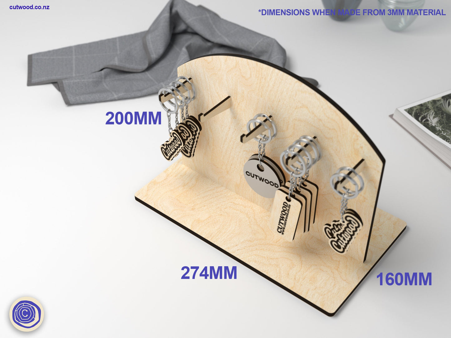 Keychain Display Stand - Arch Design - Digital File