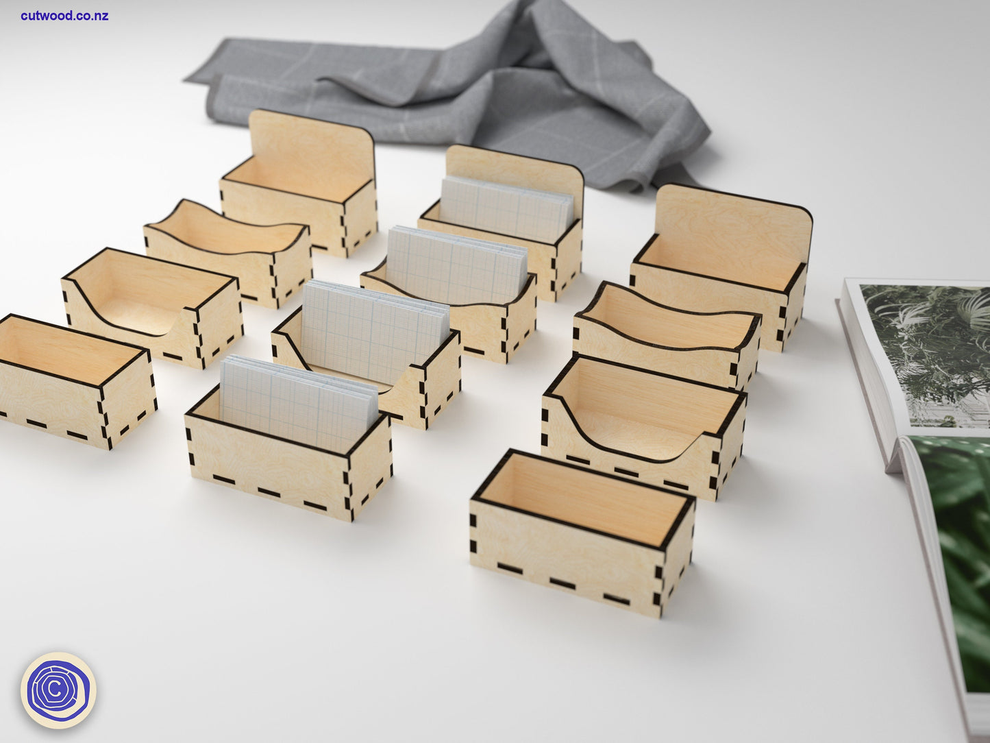 Business Card Holders - 4 designs - Digital File
