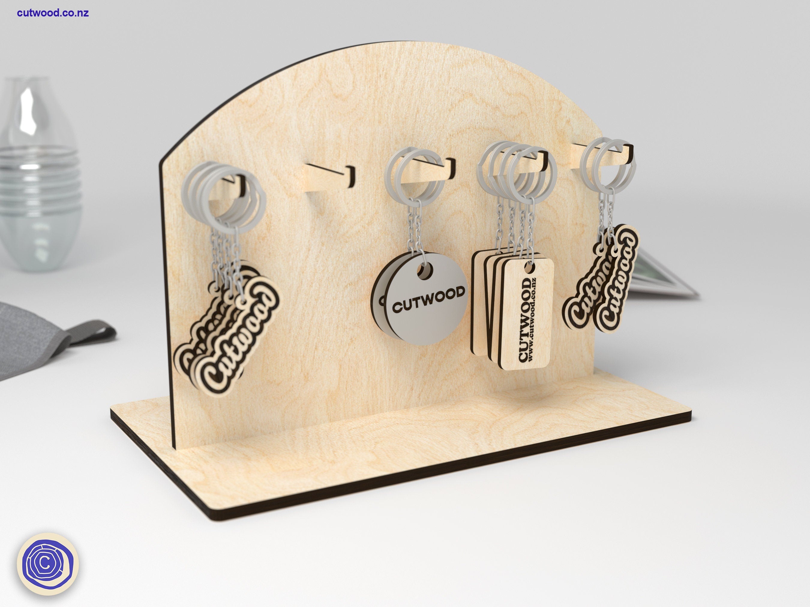 Keychain Display Stand - Arch Design - Digital File