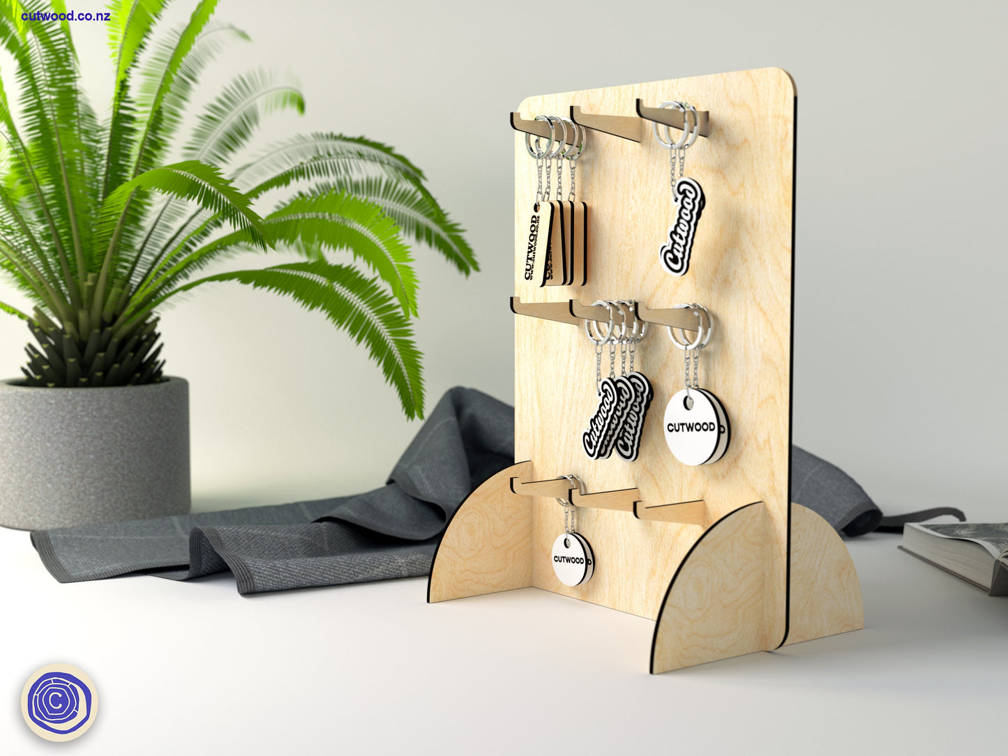 Keychain Display Stand - Rounded Square Design - Digital File